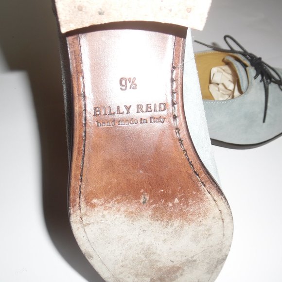 Billy Reid Blue Suede Handmade Lace up Oxford Boots Shoes Booties Block heel 9.5 - Picture 8 of 8